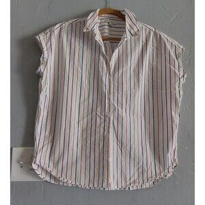 Madewell Tops Women M, Striped, Cotton, 22 Inch Of Armp To Armp